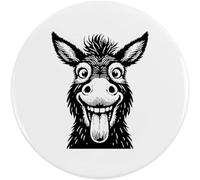 Azeeda 77mm 'Funny Donkey Face' Large Button Pin Badge (BB00172690)