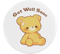 Azeeda 77mm 'Get Well Soon Teddy Bear' Large Button Pin Badge (BB00172306)