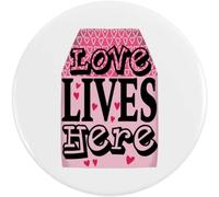 Azeeda 77mm 'Love Lives Here' Large Button Pin Badge (BB00162382)