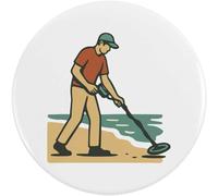 Azeeda 77mm 'Man Metal Detecting' Large Button Pin Badge (BB00148615)