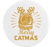 Azeeda 77mm 'Merry Catmas' Large Button Pin Badge (BB00155568)