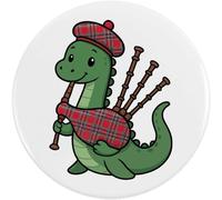 Azeeda 77mm 'Nessie Playing Bagpipes' Large Button Pin Badge (BB00154362)