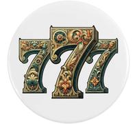 Azeeda 77mm 'Ornate Lucky Sevens' Large Button Pin Badge (BB00158634)