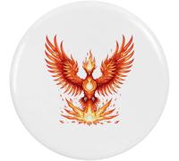 Azeeda 77mm 'Phoenix Rising from Flames' Large Button Pin Badge (BB00162457)