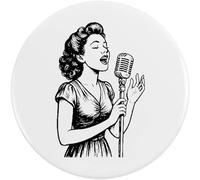 Azeeda 77mm 'Retro Female Singer' Large Button Pin Badge (BB00155430)