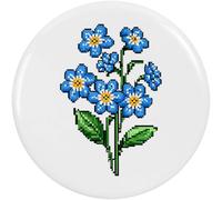 Azeeda 77mm 'Retro Style Forget Me Not Flowers' Large Button Pin Badge (BB00161659)