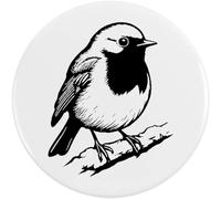 Azeeda 77mm 'Robin Bird on a Snowy Winter Branch' Large Button Pin Badge (BB00154164)