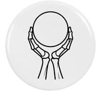 Azeeda 77mm 'Skeleton with Crystal Ball' Large Button Pin Badge (BB00171067)