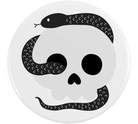 Azeeda 77mm 'Spooky Cute Snake in a Skull' Large Button Pin Badge (BB00172189)