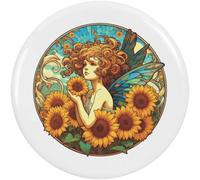 Azeeda 77mm 'Sunflower Garden Fairy' Large Button Pin Badge (BB00147933)