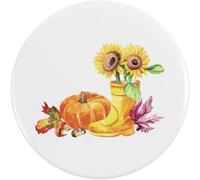 Azeeda 77mm 'Sunflowers And Pumpkins Fall Illustration ' Large Button Pin Badge (BB00154173)