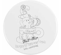 Azeeda 77mm 'Teacup Ghost Artie The Painter' Large Button Pin Badge (BB00162968)