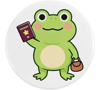 Azeeda 77mm 'Travel Frog' Large Button Pin Badge (BB00166760)
