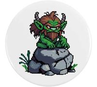 Azeeda 77mm 'Troll on Rock' Large Button Pin Badge (BB00168434)