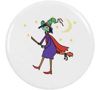 Azeeda 77mm 'Witch Flying In Night Sky' Large Button Pin Badge (BB00151868)