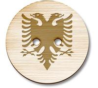 Azeeda 8 x 23mm 'Double Headed Eagle' Round Wooden Buttons (BT00133632)