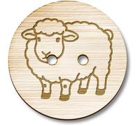 Azeeda 8 x 23mm 'Farmyard Sheep' Round Wooden Buttons (BT00136104)