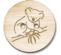 Azeeda 8 x 23mm 'Koala in a Gum Tree' Round Wooden Buttons (BT00137138)