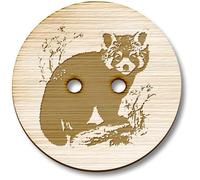 Azeeda 8 x 23mm 'Red Panda' Round Wooden Buttons (BT00119966)