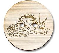 Azeeda 8 x 23mm 'Resting Dragon' Round Wooden Buttons (BT00111813)