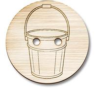 Azeeda 8 x 23mm 'Simple Bucket' Round Wooden Buttons (BT00135472)