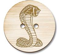 Azeeda 8 x 23mm 'Threatening Cobra' Round Wooden Buttons (BT00135080)