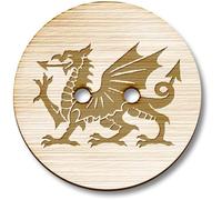 Azeeda 8 x 23mm 'Welsh Dragon' Round Wooden Buttons (BT00124264)