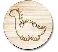 Azeeda 8 x 'Happy Dinosaur' Wooden Buttons - 23mm (BT00103895)