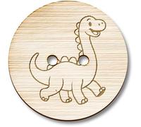 Azeeda 8 x 'Prancing Dinosaur' Wooden Buttons - 23mm (BT00137722)