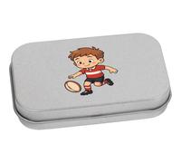 Azeeda 80mm 'Boy Playing Rugby' Metal Hinged Tin/Storage Box (TT00302216)