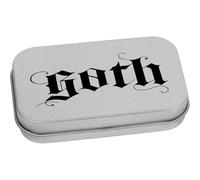 Azeeda 80mm 'Gothic Style Text' Metal Hinged Tin/Storage Box (TT00308669)