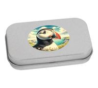 Azeeda 80mm 'Puffin Bird Portrait' Metal Hinged Tin/Storage Box (TT00285896)