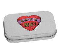 Azeeda 80mm 'Red Heart With 'Love Me!' Text' Metal Hinged Tin/Storage Box (TT00303680)