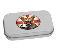 Azeeda 80mm 'Roaring Lioness With England Flag' Metal Hinged Tin/Storage Box (TT00292928)