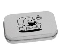 Azeeda 80mm 'Tiny Ghost Reading Book' Metal Hinged Tin/Storage Box (TT00317909)