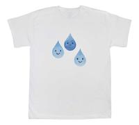 Azeeda 9-11 Years 'Three Happy Water Drops' Children's/Kid's T-Shirt (White) (TS00513069)