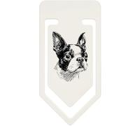 Azeeda 91mm 'Boston Terrier Portrait' Large Plastic Paper Clip (CC00105246)