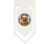 Azeeda 91mm 'German Shepherd Dog Wearing Santa Hat' Large Plastic Paper Clip (CC00105882)