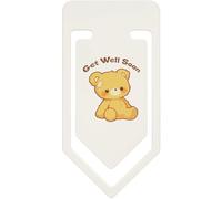 Azeeda 91mm 'Get Well Soon Teddy Bear' Large Plastic Paper Clip (CC00117712)