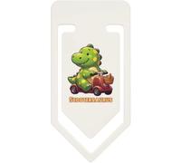 Azeeda 91mm 'Happy Dinosaur Riding Mobility Scooter' Large Plastic Paper Clip (CC00119340)