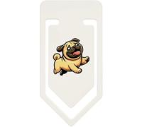 Azeeda 91mm 'Happy Pug Running' Large Plastic Paper Clip (CC00108606)