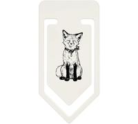 Azeeda 91mm 'Happy Smiling Fox Sitting' Large Plastic Paper Clip (CC00111490)