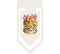 Azeeda 91mm 'Majestic Tiger with Pink Bows' Large Plastic Paper Clip (CC00115224)