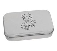 Azeeda 95mm 'Boy Playing Rugby' Metal Hinged Tin/Storage Box (TT00302211)