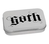Azeeda 95mm 'Gothic Style Text' Metal Hinged Tin/Storage Box (TT00308670)