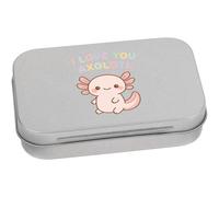 Azeeda 95mm 'I Love You Axolotl' Metal Hinged Tin/Storage Box (TT00282798)