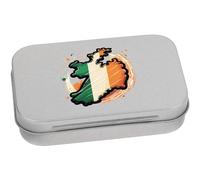 Azeeda 95mm 'Irish Flag Shaped Like Ireland' Metal Hinged Tin/Storage Box (TT00232494)