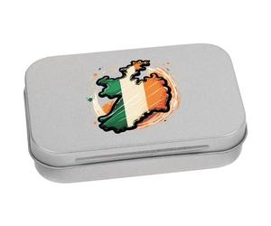 Azeeda 95mm 'Irish Flag Shaped Like Ireland' Metal Hinged Tin/Storage Box (TT00232494)