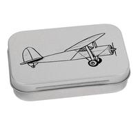 Azeeda 95mm 'Old School Plane' Metal Hinged Tin/Storage Box (TT00248151)