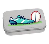 Azeeda 95mm 'Rugby Ball & Shoe' Metal Hinged Tin/Storage Box (TT00321372)